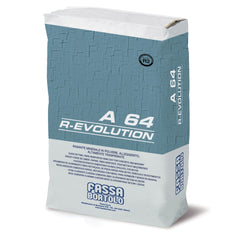 A 64 R-EUVOLUTION – Invelis mineral hidrofug armat cu fibre si polimer modificat, pentru aplicarea pe suprafete cu rezistenta mecanica ridicata, pe baza de var si liant hidraulic,pentru interioare si exterioare.